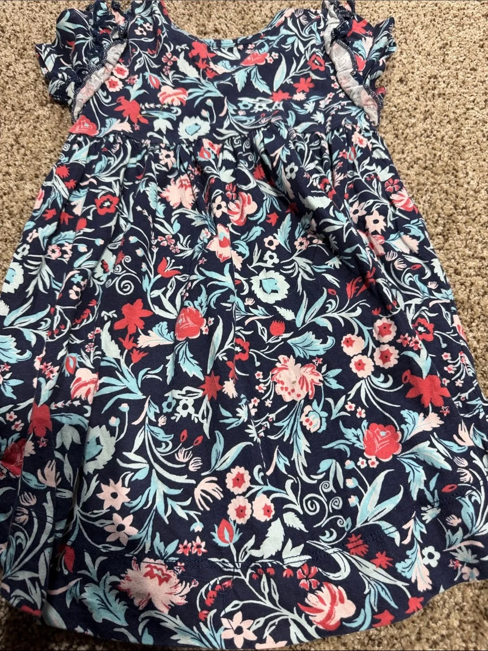 3 Dresses!Gymboree Navy Flower Dress 4t, Harper Canyon Blue Dress 4, Kiwi Dress